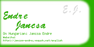 endre jancsa business card